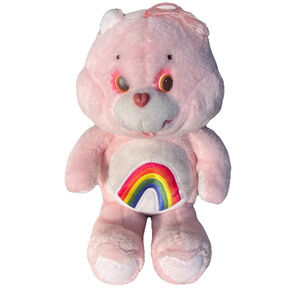 1983 Kenner Care Bears Cheer Bear Stuffed Animal Pink Rainbow 16" HT * READ*